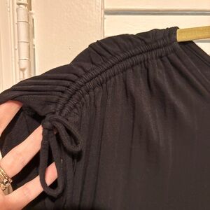 Tahari Black Top with Subtle Yellow Lining